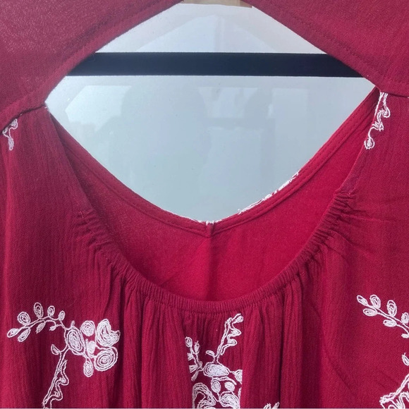 ALTER’D STATE Sz S Oversized Embroidered A-Line Puffy Sleeves V-Neck Mini Dress - Picture 11 of 11